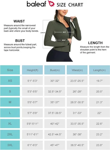 Vista 7 de BALEAF Chaquetas cortas de entrenamiento con cremallera para mujer, suaves, atléticas, para correr, gimnasio, yoga, con agujeros para el pulgar