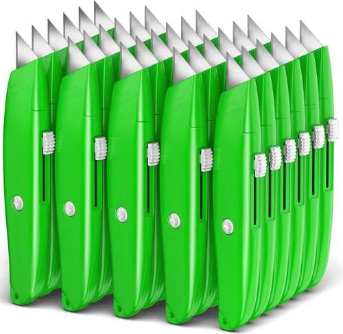 Vista 27 de DIYSELF Paquete de 2 cuchillos utilitarios, cortador retráctil, resistente (naranja)