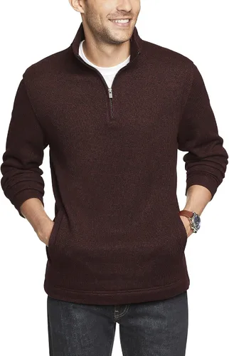 Vista 10 de Van Heusen Flex de manga larga 1/4 cremallera suave suéter polar para hombre (descontinuado)
