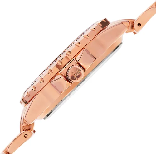 Vista 3 de August Steiner AS8156 - Reloj de pulsera de acero inoxidable con 8 marcadores de hora de diamantes