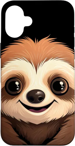 Vista 23 de Carcasa para iPhone 16 con cara de perezoso perezoso