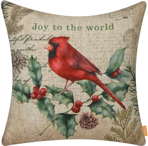 Vista 8 de Fundas de almohada de Navidad de 18 x 18 pulgadas, decoración del hogar, funda de cojín decorativa para sofá, sofá, flor de pascua retro, decoración