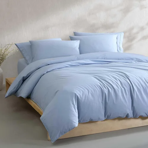 Vista 3 de Calvin Klein - Juego de edredón tamaño individual/individual XL, ropa de cama moderna de percal lavado de algodón con fundas a juego, certificado