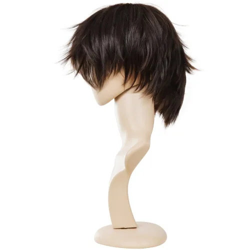 Vista 2 de Ecvtop Pelucas cortas para disfraz de hombre de Death Note, Café Oscuro