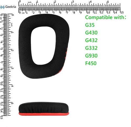 Vista 6 de Geekria Comfort Almohadillas de repuesto para auriculares Logitech G35, G430, G432, G332, G930, F450, piezas de reparación con guía de video