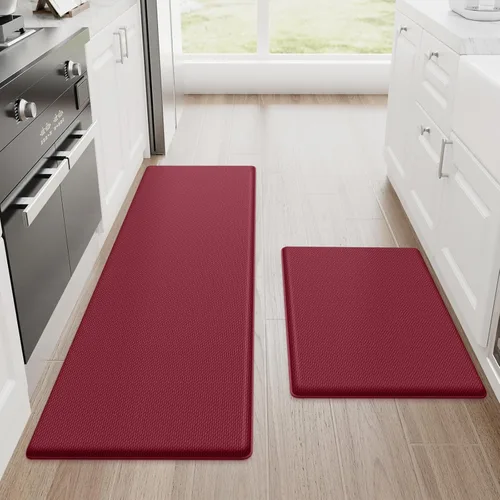Vista 55 de StepRite Tapetes de cocina, 2 tapetes acolchados, antifatiga, para piso, de escritorio, antideslizante, impermeables, oficina, alfombras de 17.3 x