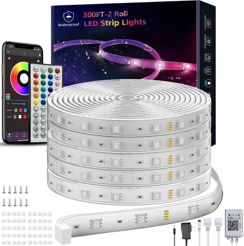 Vista 4 de Ledagic - Tira de luces LED de neón RGB de 10 pies con control remoto y aplicación, tiras de luces LED de neón impermeables IP65 para exteriores