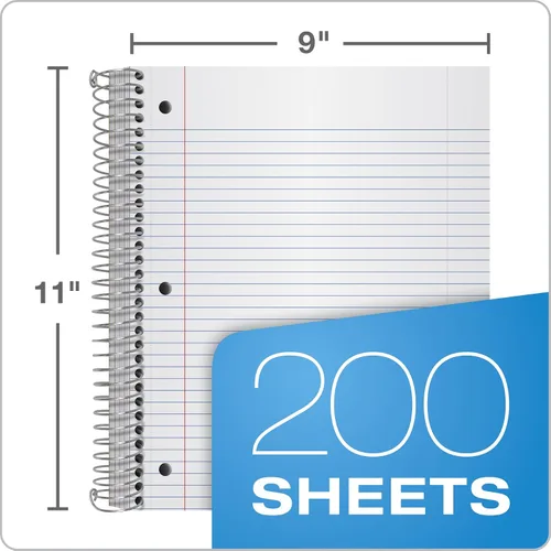 Vista 4 de Oxford Cuadernos en espiral, 5 materias, papel rayado universitario, cubierta de plástico duradero, 200 hojas, 5 bolsillos divisores, 2 por paquete