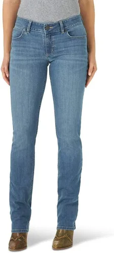 Vista 2 de Wrangler Jeans de pierna recta y elásticos de tiro medio para mujer