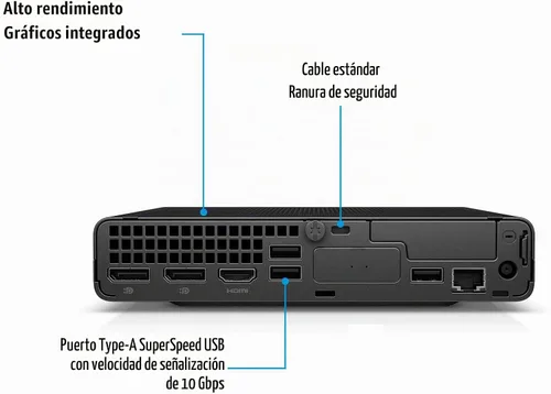 Vista 5 de HP Escritorio Elite Mini 800 G9, Intel i9-14900T, DDR5 de 16 GB, SSD de 512