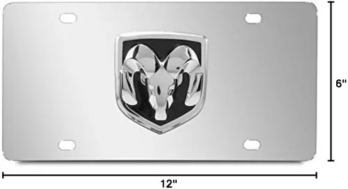 Vista 3 de iPick Image Hecho para RAM 3D Metal Logo Espejo Cromo Placa de matrícula de acero inoxidable