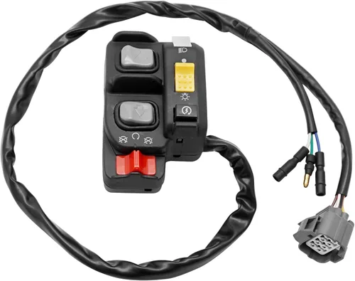 Vista 2 de Interruptor de control de manillar compatible con Honda Recon 250 ES TRX250-TE Interruptor de botón de arranque y parada de faros delanteros