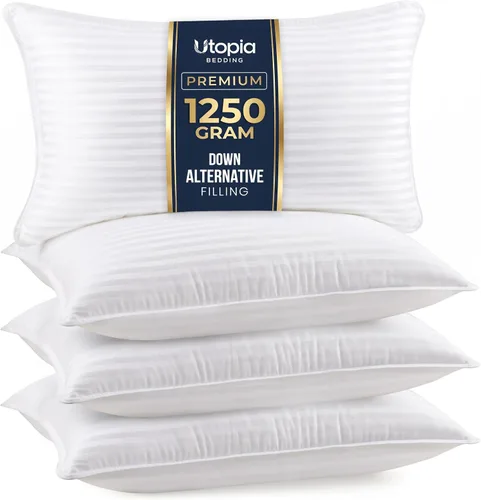 Vista 11 de Utopia Bedding - Almohadas de cama para dormir de tamaño estándar (blanco), juego de 2, calidad de hotel refrescante, para dormir de espalda, boca