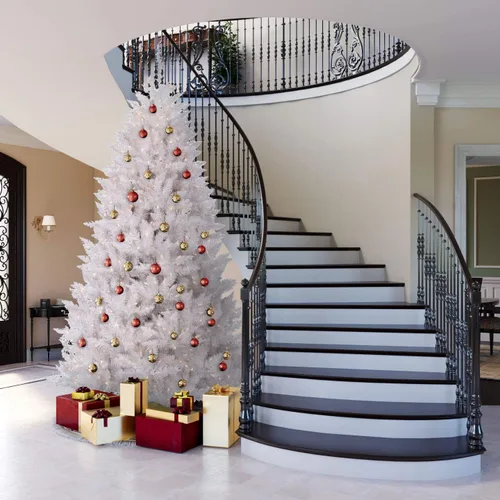 Vista 7 de Vickerman - Árbol de Navidad artificial, color blanco