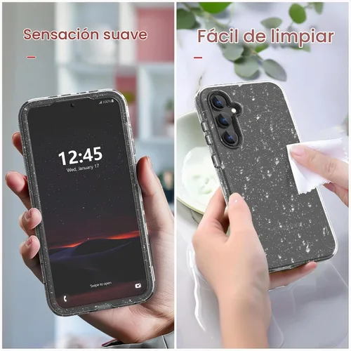 Vista 7 de Funda para Samsung Galaxy S23 FE, funda transparente con purpurina S23 Fe, funda protectora a prueba de golpes, diseñada para Samsung Galaxy S23 FE