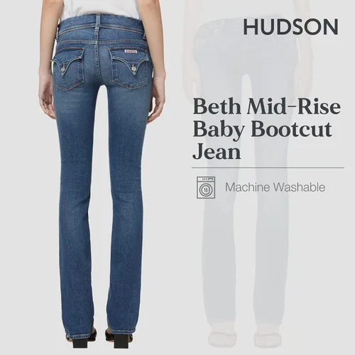 Vista 6 de HUDSON Jeans Beth Baby Bootcut para mujer con bolsillos traseros con solapa