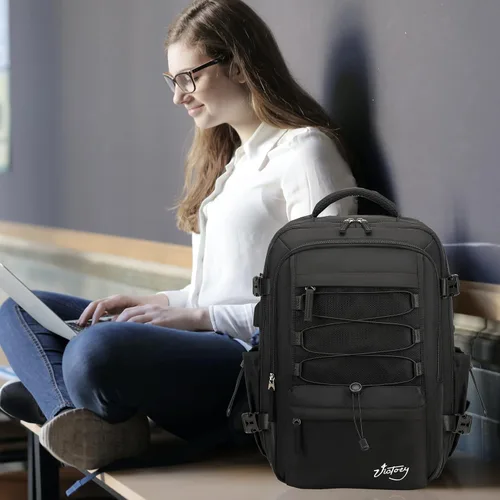 Vista 7 de Mochila de viaje para mujeres y hombres, mochilas para laptop de 15.6 pulgadas con puerto USB, bolsa de transporte aprobada por aerolíneas, bolsas