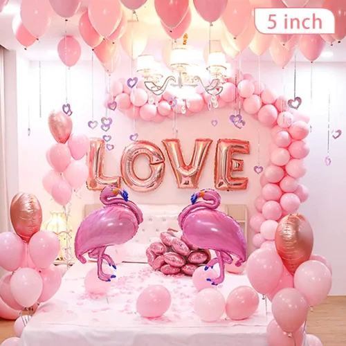 Vista 8 de BEISHIDA - 200 globos de 5 pulgadas de color rosa pastel, globos pequeños de color rosa bebé, globos mini de color rosa claro macaron, globos