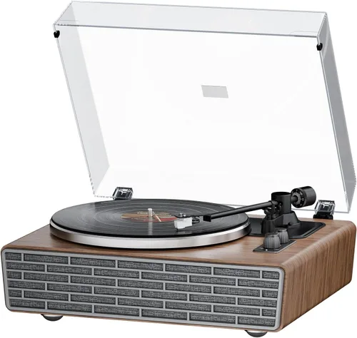 Vista 8 de Reproductor de discos de vinilo con altavoces, Bluetooth, AT-3600L, 33/45RPM, grabación de PC