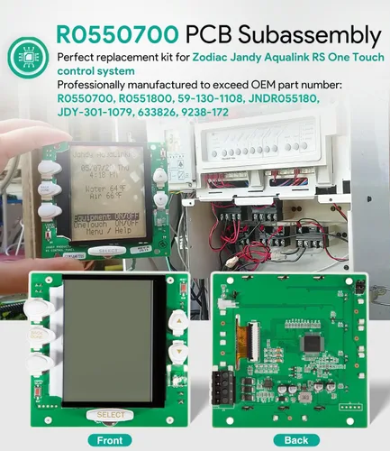 Vista 2 de sixcow R0550700 Reemplazo del subconjunto de PCB para el sistema de control Jandy Aqualink RS OneTouch, pieza de repuesto del panel de control