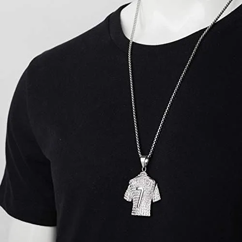 Vista 7 de Collar de jersey para hombre, número 10, con colgante de jersey de fútbol número 10, collar de fútbol número 10, collar de fútbol con dije