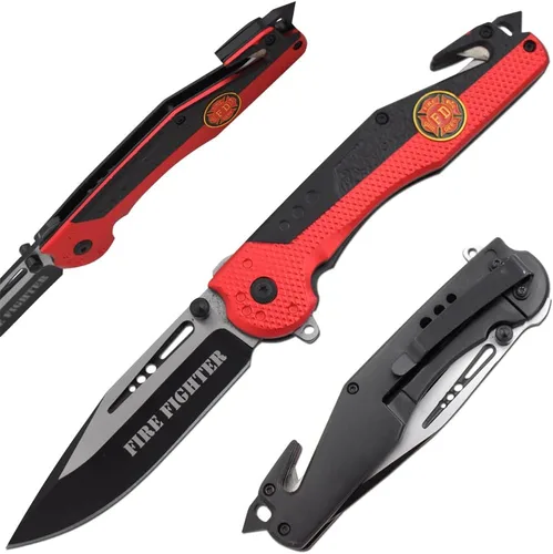 Vista 9 de Snake Eye Tactical Cuchillo táctico 3 en 1 estilo Rescue para militares y primeros auxilios