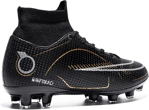 Vista 4 de Zapatos de fútbol para niños y niñas, para exteriores, interiores, para entrenamiento de fútbol y césped atlético