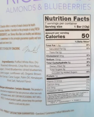 Vista 3 de 180 Snacks Skinny Rice Bar Pre-Meal Snack Bundle