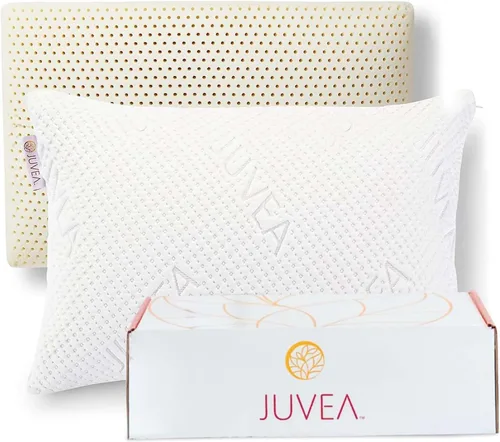 Vista 5 de JUVEA® Elevate High-Profile — Almohadas de látex Talalay natural con funda de algodón - Almohada de perfil alto transpirable y de apoyo para una