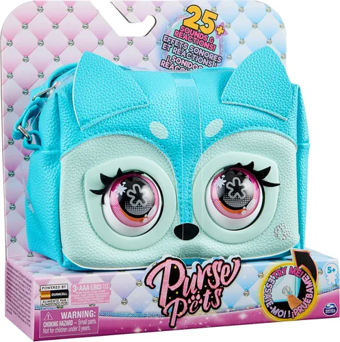 Vista 9 de Purse Pets, Metallic Mood Flashy Frenchie, Interactive Pet Toy & Crossbody Kids Purse