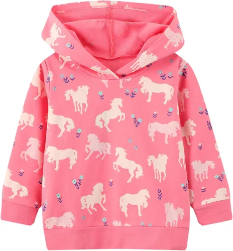 Vista 26 de HILEELANG - Sudaderas de cuello redondo para niñas, manga larga, para invierno