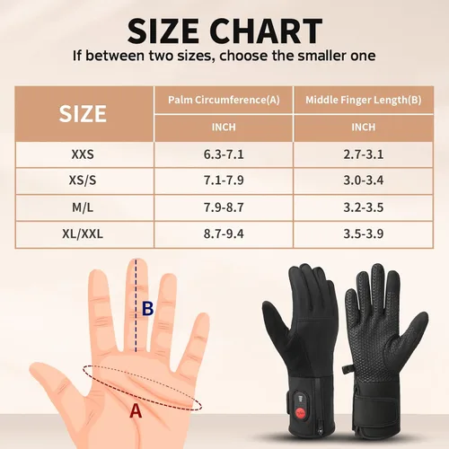 Vista 6 de Heated Glove Liners for Men & Women, Rechargeable Thin Electric Touchscreen Gloves for Skiing, Cycling, Hiking & Typing Negro oscuro