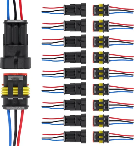 Vista 11 de AITRIP Kit de 10 conectores de 1 pines, conector eléctrico impermeable para automóvil, conector eléctrico de 1 pin con cable 16 AWG marino