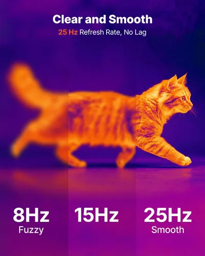 Vista 7 de VEVOR Cámara de imágenes térmicas para Android, 512 x 384 TISR Super Resolución, cámara térmica infrarroja con frecuencia de actualización de 25 HZ