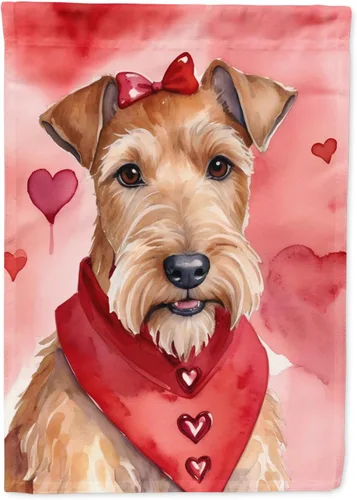 Vista 130 de Caroline's Treasures DAC5252GF Affenpinscher - Bandera de jardín con texto en inglés "My Valentine", bandera decorativa para patio exterior, patio