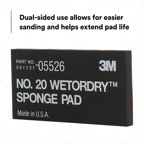 Vista 9 de 3M Wetordry esponja n.º 20 (2-3/4 pulgadas x 5-1/2 pulgadas x 3/8 pulgadas), 1, Negro