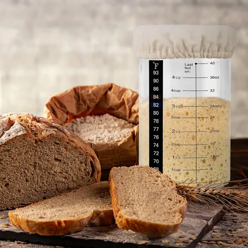 Vista 6 de Kit de iniciación de masa madre de 40 oz/40.6 fl oz, suministros para hornear pan de masa agria