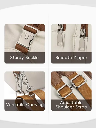 Vista 5 de CLUCI Bolsos tipo bandolera para mujer, mochila pequeña para mujer, mochila de cuero tipo bandolera convertible, bolsas cruzadas para mujer, de viaje
