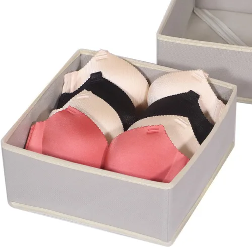 Vista 7 de DIOMMELL Caja de almacenamiento de tela plegable para armario, aparador, cajón, cestas de tela, contenedores divisores para ropa, ropa
