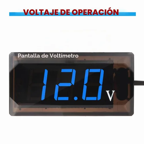 Vista 5 de 2 Piezas de Voltímetro Digital para Coche DC 4 a 28V, Medidor de Voltaje 12V, Medidor de Audio para Coche, Pantalla LED, Voltímetro de Voltaje