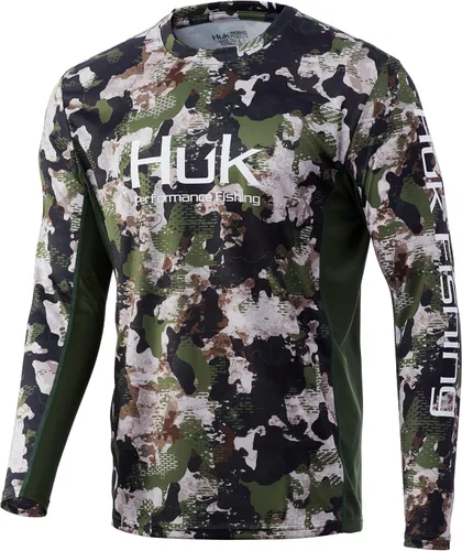 Vista 31 de HUK Camisa de manga larga Icon X para hombre, camisa de pesca de alto rendimiento Azul celeste
