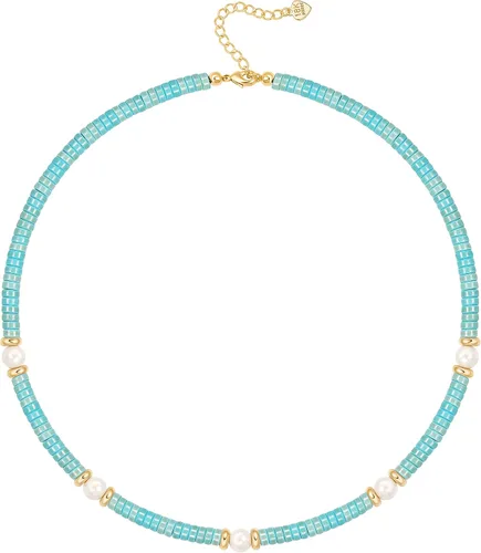 Vista 15 de CANEVINKA Gargantilla bohemia con cuentas chapada en oro de 18 quilates, collar con colgante de cuentas vintage, joyería hecha a mano para mujer