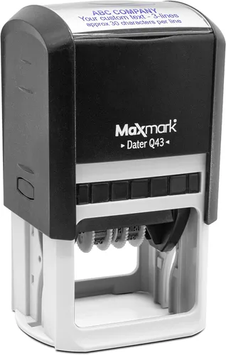 Vista 6 de MaxMark S40 (Tamaño Grande) Sello de Fecha con Texto Recibido y Personalizado, Sello Autoentintado - Tinta Negra Negro