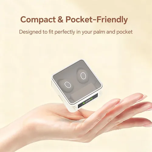 Vista 4 de Xmenha Mini auriculares invisibles pequeños inalámbricos Bluetooth cómodos, más pequeños, pequeños, de perfil bajo, para dormir, discretos