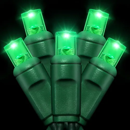 Vista 15 de Cadena de luces LED de 25 pies, 50 L, 6 pulgadas de espacio, cable verde, rojo y verde