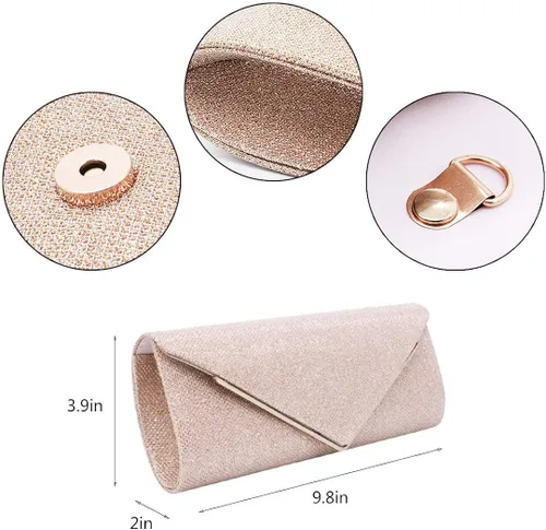 Vista 2 de Naimo Bolso de mano deslumbrante con solapa y cadena desmontable talla única