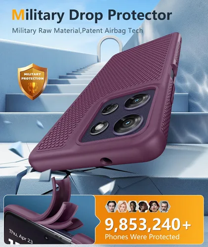 Vista 510 de FNTCASE Funda para iPhone 17 Pro: Fundas delgadas translúcidas de color azul claro compatibles con MagSafe, protección completa de la cámara