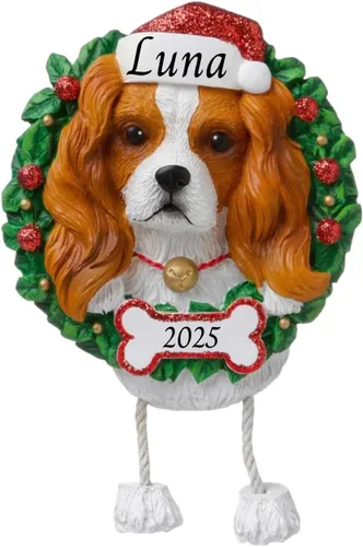 Vista 23 de Adornos personalizados para árbol de Navidad 2024 para mascotas – Razas de perros Beagle – Adorno personalizado de Feliz Navidad – Recuerdo