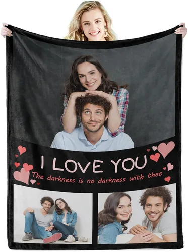 Vista 17 de Abybela Mantas personalizadas con fotos, mantas con fotos personalizadas con mis propias fotos, manta personalizada regalos para el día de la madre