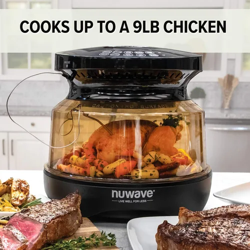 Vista 4 de Nuwave Horno de convección por infrarrojos con freidora de aire, cocina fresco o congelado, sin descongelar ni precalentar, calor 360, cocina desde